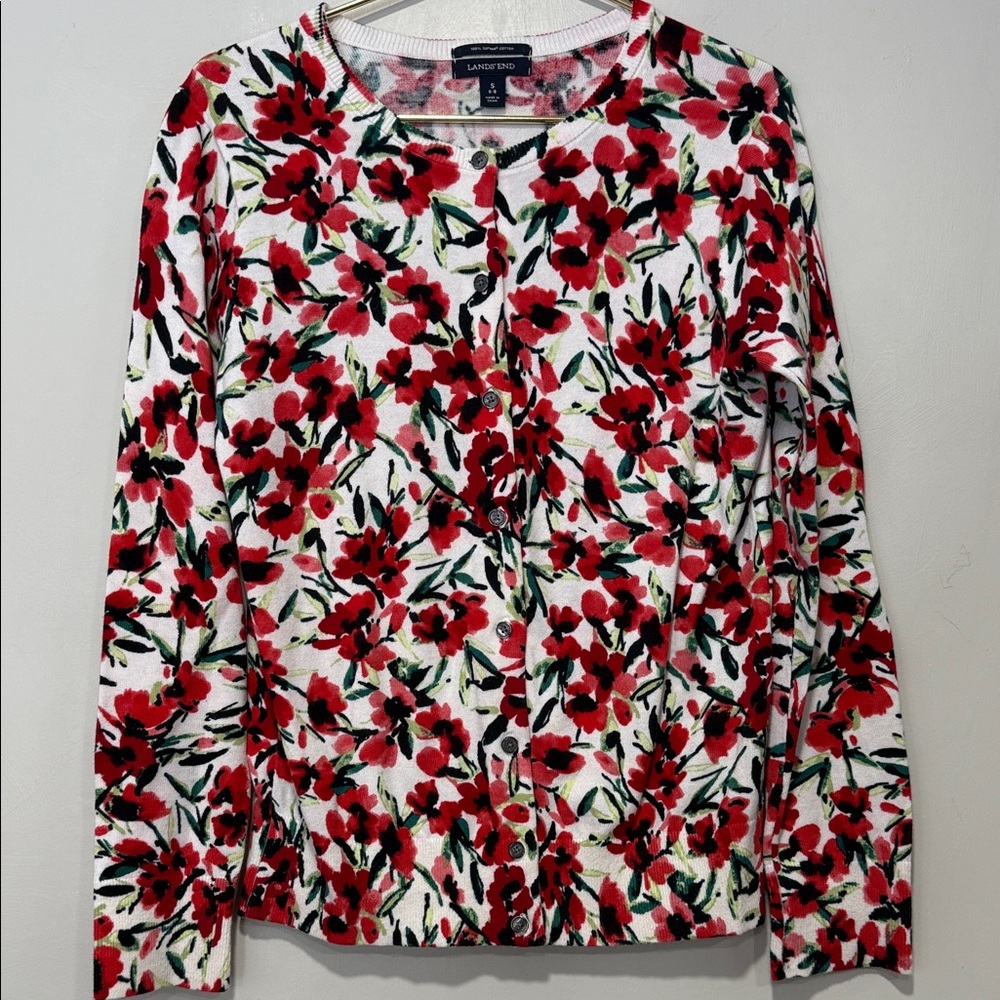 Lands' End Women's Floral Long Sleeve Top